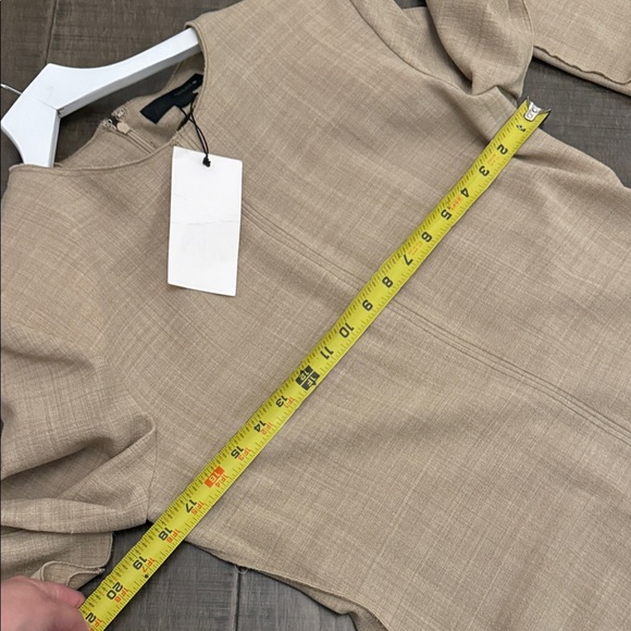 NWT Zara WOOL COLLECTION SRESS SIZE XL Beige Long Sleeve Dress - Picture 8 of 17